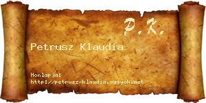 Petrusz Klaudia névjegykártya
