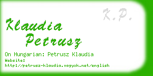 klaudia petrusz business card